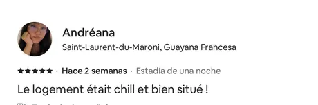 Avis 5 étoiles de Andréana
