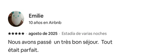 Avis 5 étoiles de Emilie sur Airbnb — Hostel Toucan