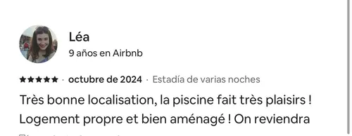 Avis 5 étoiles de Léa sur Airbnb — Hostel Toucan