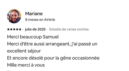 Avis 5 étoiles de Mariane sur Airbnb — Hostel Toucan